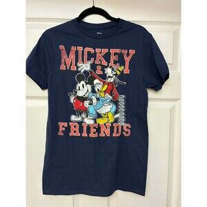 Disney Mickey & Friends T Shirt Small Navy Blue Graphic Tee NWT
